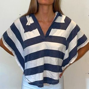 Nautical hooded poncho